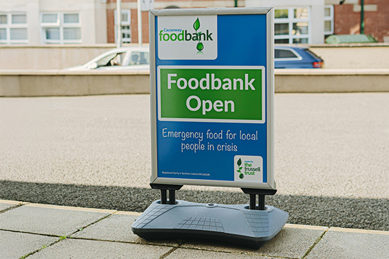 Food bank sign